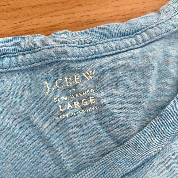 J. Crew Men’s Light Blue Short Sleeve Tee - Picture 2 of 3